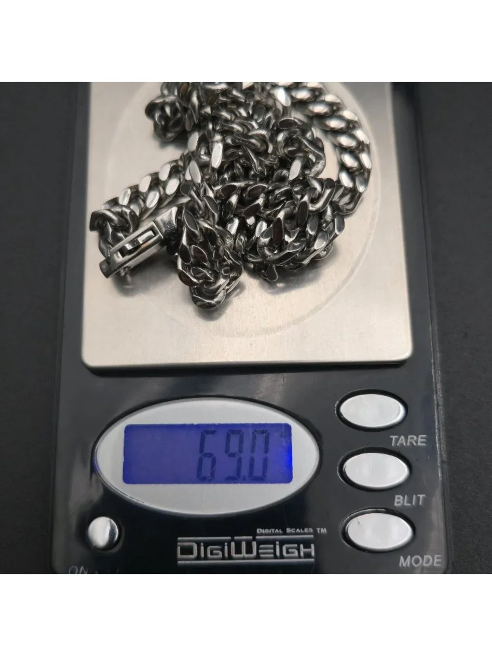 22 Inch Stainless Steel Miami Cuban Link Chain Necklace A8087